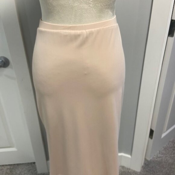 Iris Setlakwe Luxury Blush Pink Knee-Length Pencil Skirt with Side Slits - S - Picture 6 of 8